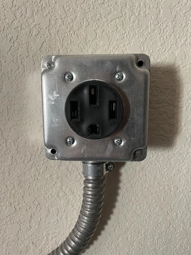 NEMA 14-50 outlet installed for Smart Home Electrical in Hollis